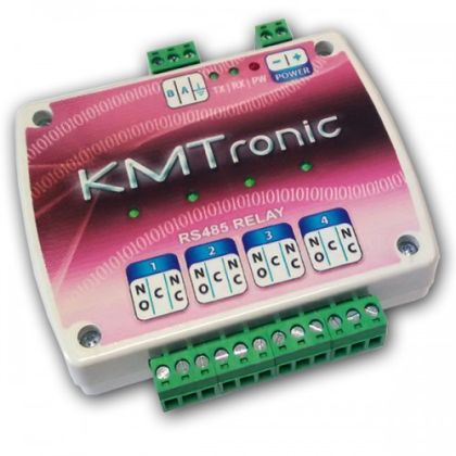 RS485 Relay Controller - Four Channel with Clips for DIN Mount Rail