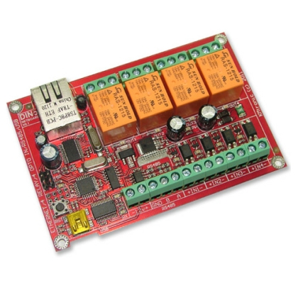 WEB, Internet , Ethernet controlled relay board: Arduino compatible, RS485, USB