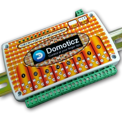 DOMOTICZ LAN Ethernet IP 8 channels WEB Relay board with clips for DIN mount rail