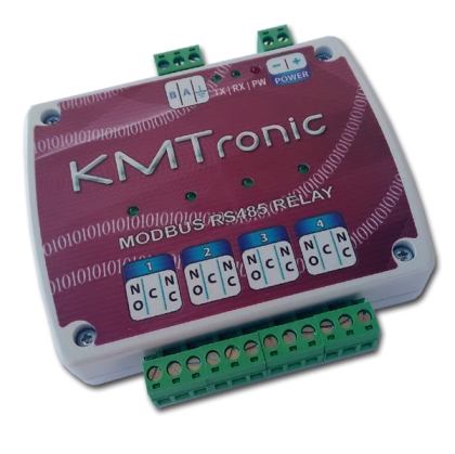 RS485 4 Channel Relay Controller, ModBus RTU with clips for DIN mount rail